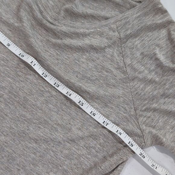 White+Warren Top Womens Small Gray Short Sleeve Ribbed Tee - Picture 7 of 8